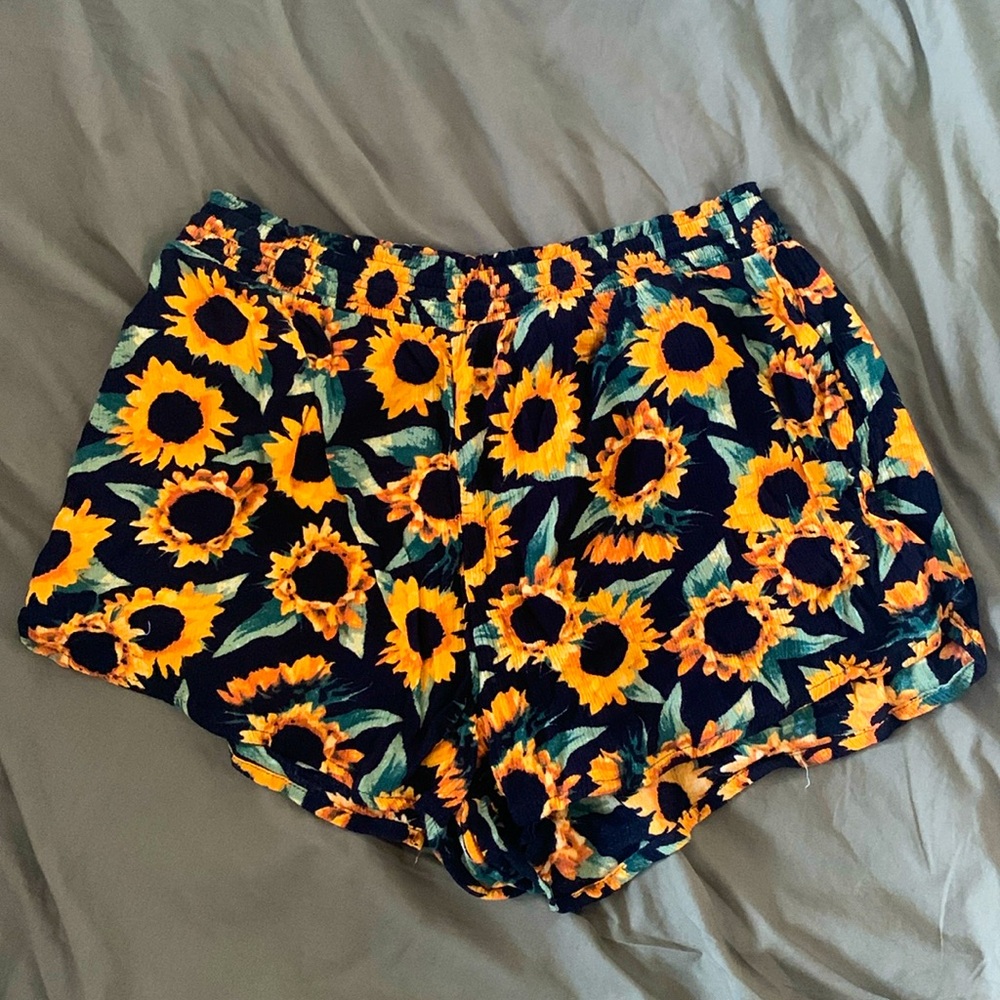 Monki Sunflower high waisted shorts